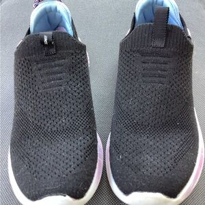 Skechers Kids Black and Pink Slip-On Sneakers